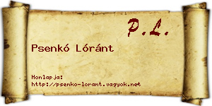 Psenkó Lóránt névjegykártya