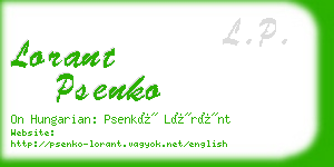 lorant psenko business card